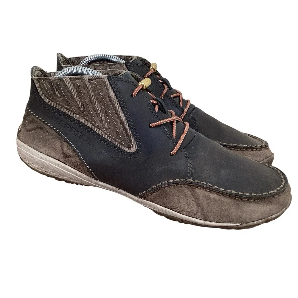 Merrell Vibram‎ Barefoot Chukka Boots Mens 7.5 Orbit Glove Brown Leather Shoes